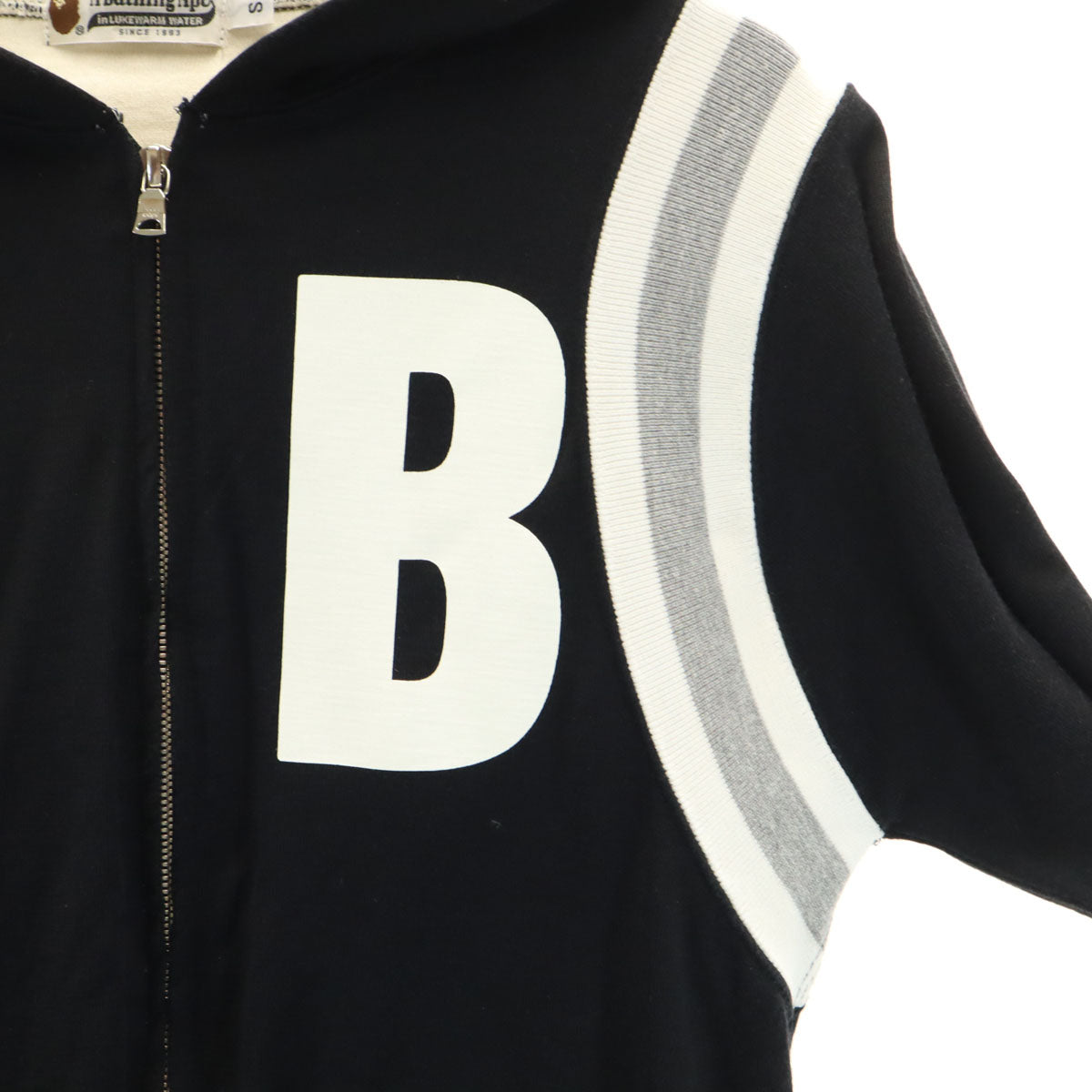 A BATHING APE アベイシングエイプ 日本製 長袖 スウェット ジップパーカー S ブラック レディース