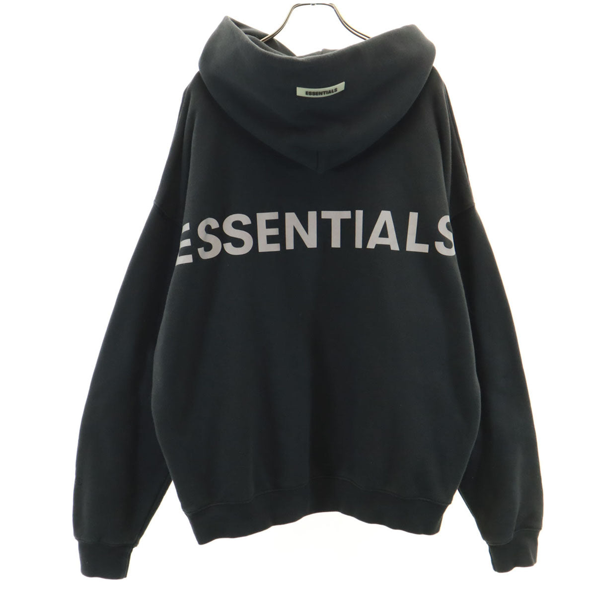ESSENTIALS エッセンシャルズ バックロゴ 長袖 スウェットパーカー M ブラック 裏起毛 メンズ