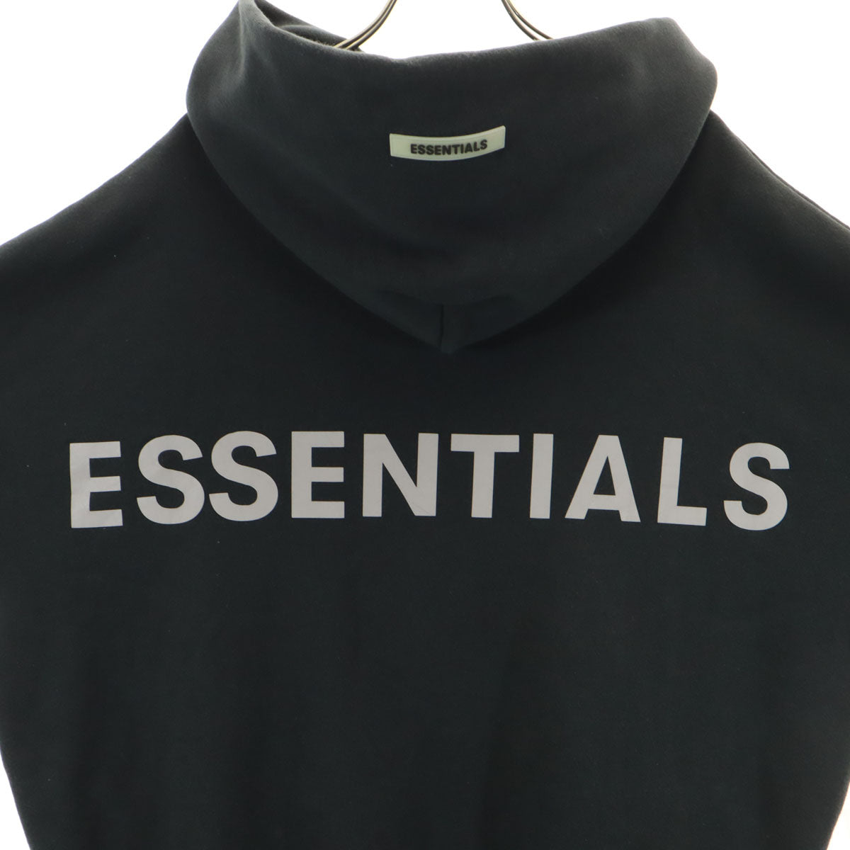 ESSENTIALS エッセンシャルズ バックロゴ 長袖 スウェットパーカー M ブラック 裏起毛 メンズ