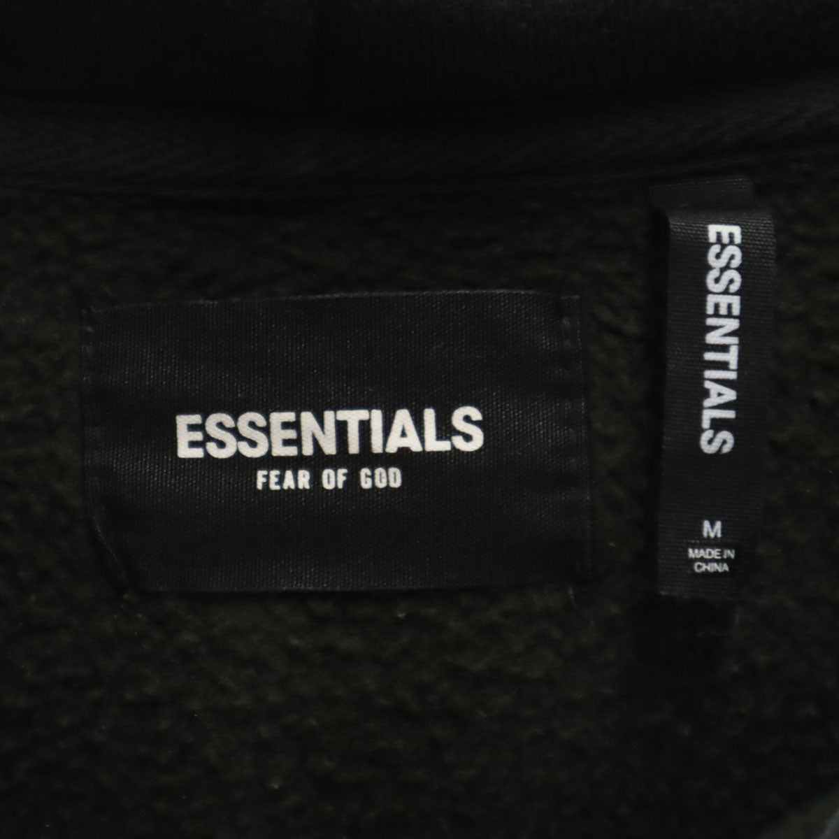 ESSENTIALS エッセンシャルズ バックロゴ 長袖 スウェットパーカー M ブラック 裏起毛 メンズ