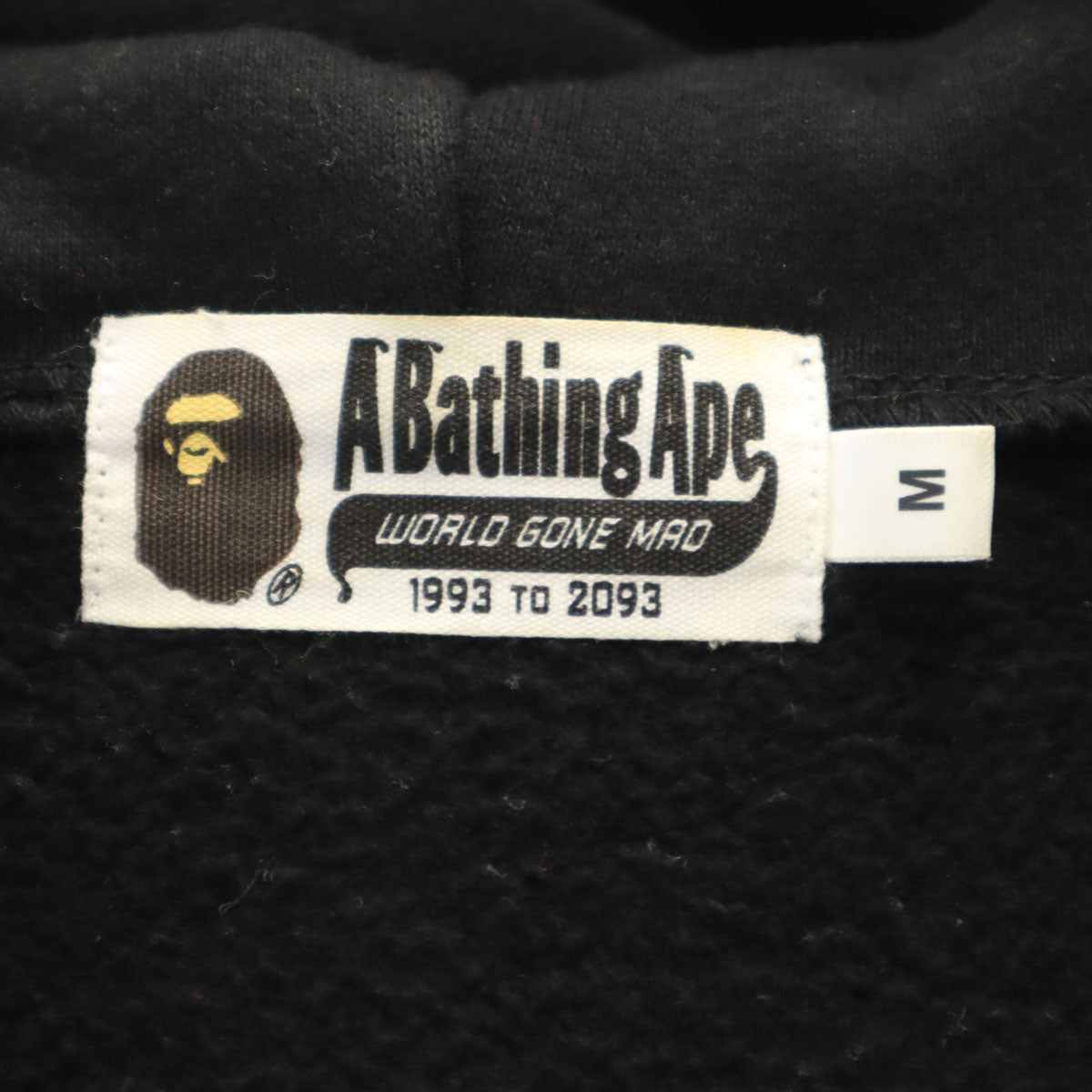 A BATHING APE アベイシングエイプ 日本製 シャーク 長袖 スウェット ジップパーカー M ブラック メンズ