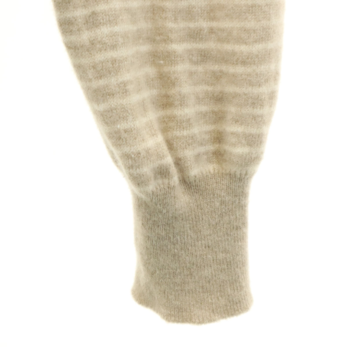 MARTIN MARGIELA マルタンマルジェラ 10 ボーダー柄 長袖 Vネック セーター L ベージュ ニット メンズ