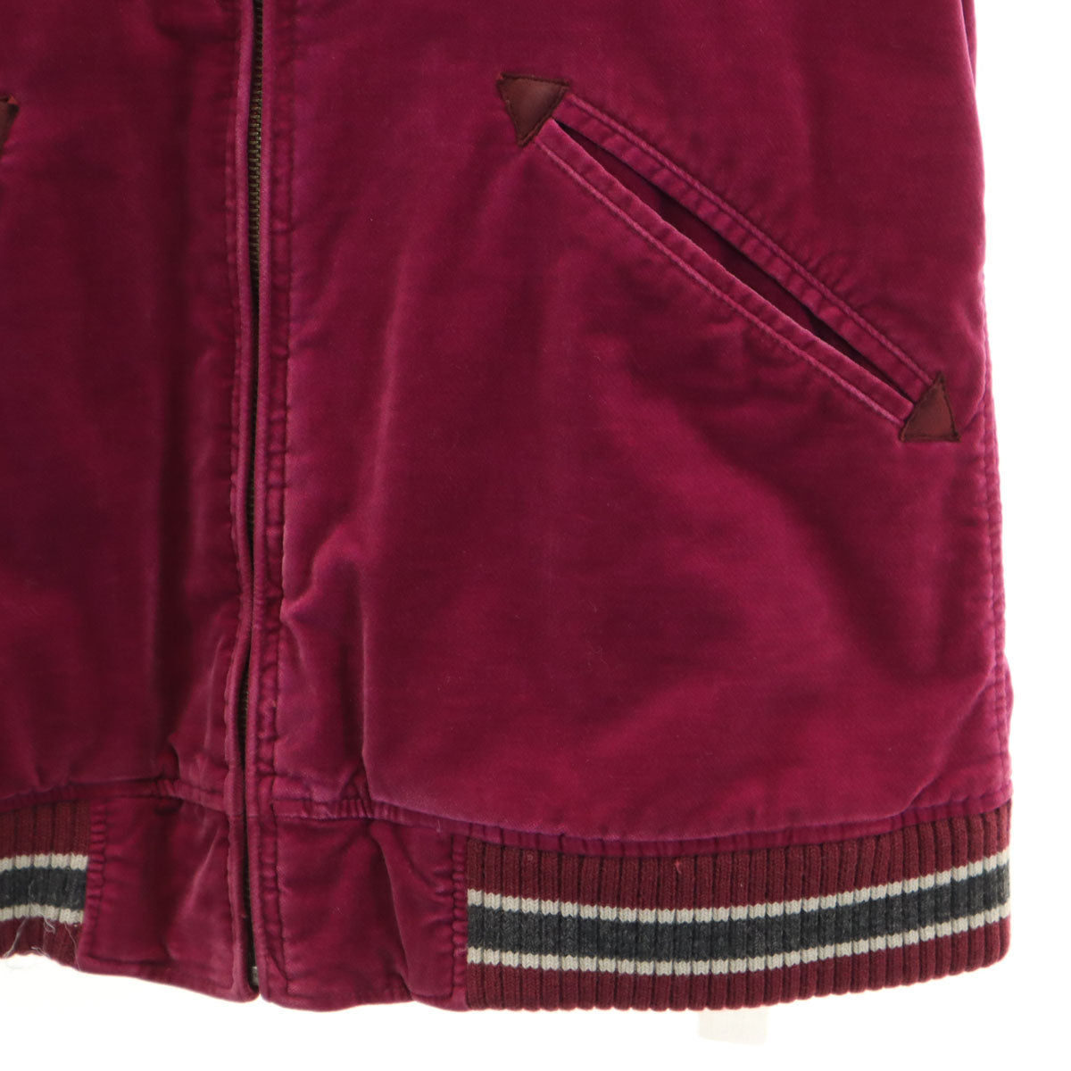 HYSTERIC GLAMOUR ヒステリックグラマー 日本製 バック刺繍 ベロア ジャケット FREE マゼンタ系 中綿 レディース