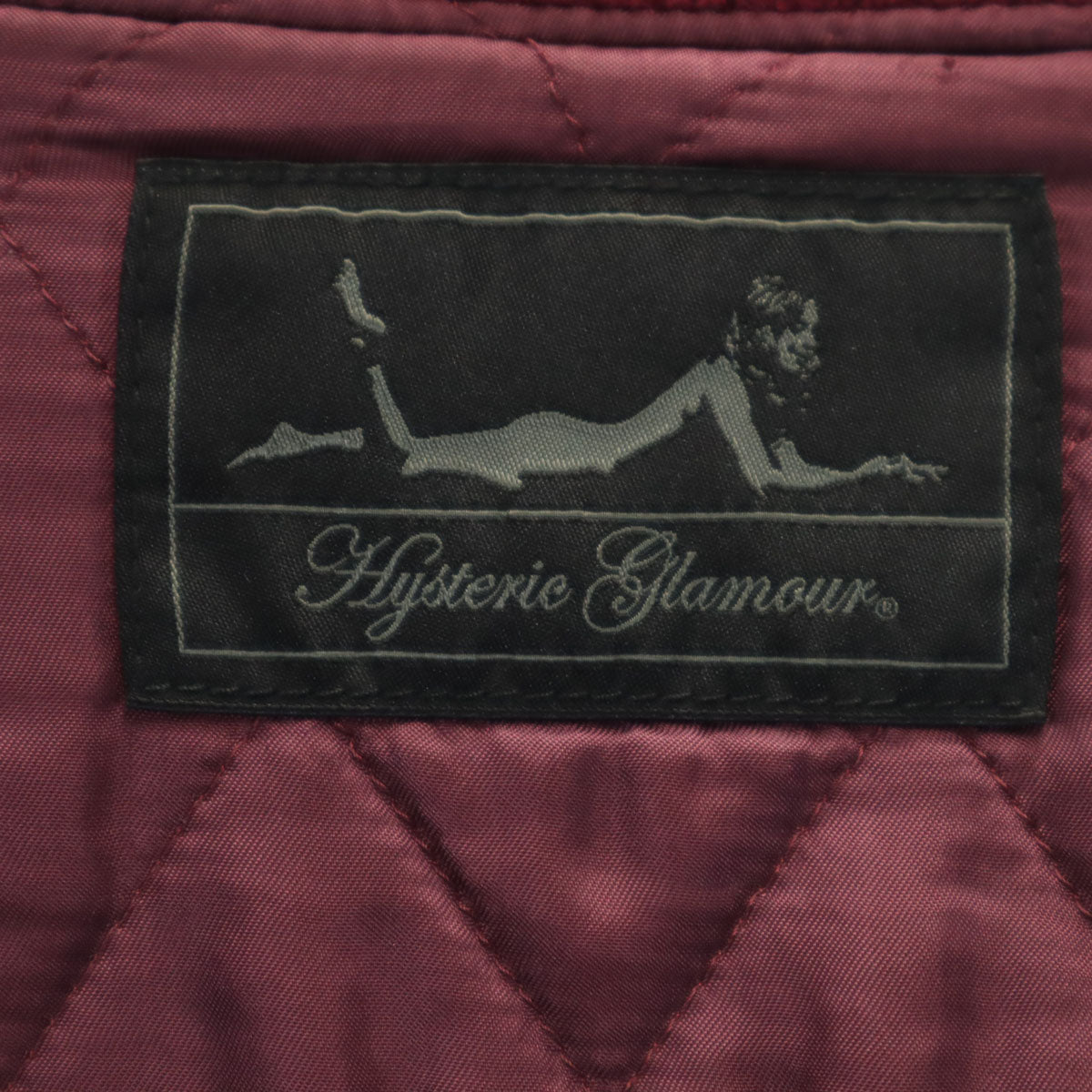 HYSTERIC GLAMOUR ヒステリックグラマー 日本製 バック刺繍 ベロア ジャケット FREE マゼンタ系 中綿 レディース