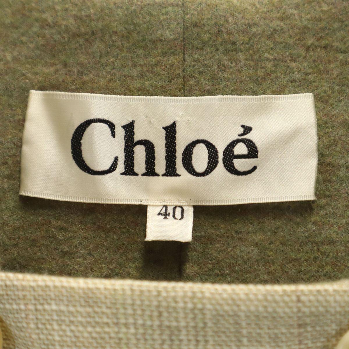 Chloe クロエ チェック柄 ダブルブレスト ジャケット 40 ベージュ レディース