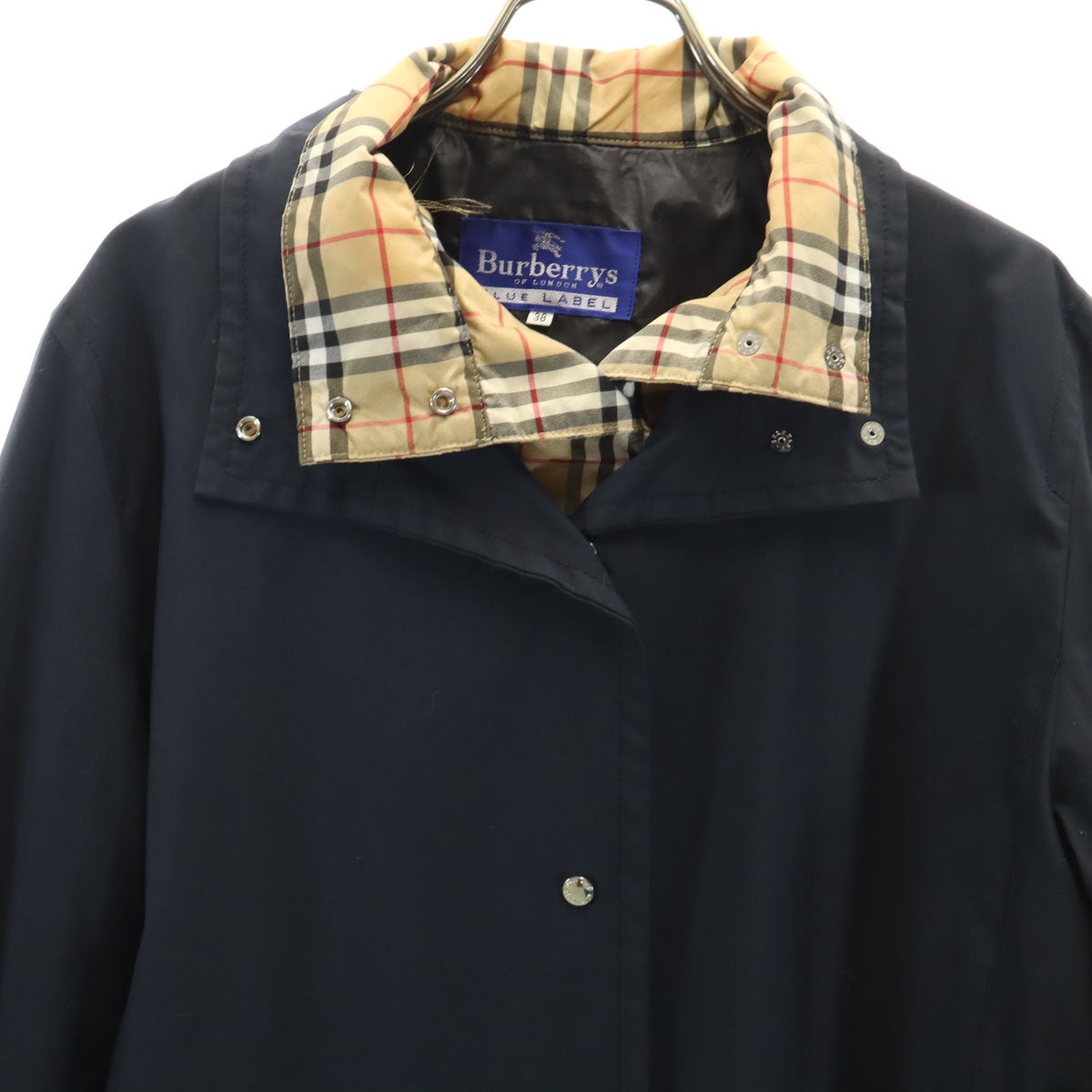 Burberrys Blue label バーバリーズブルーレーベル 90s オールド ナイロンジャケット 38 ネイビー ベストライナー付き 三陽商会 レディース