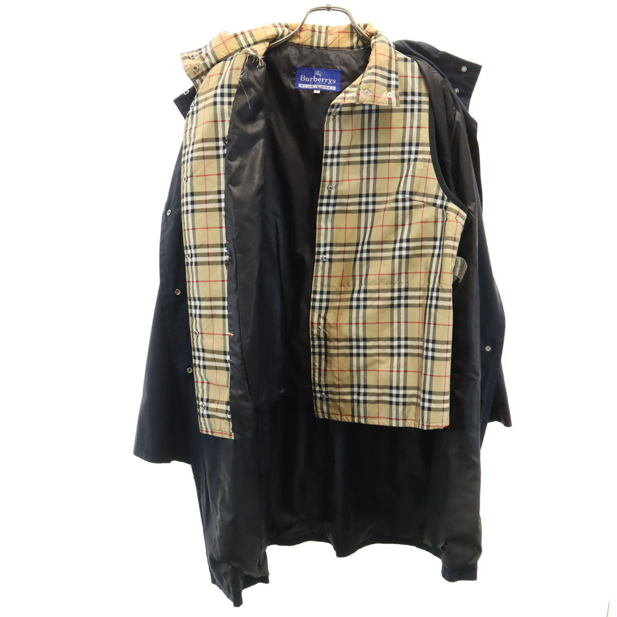 Burberrys Blue label バーバリーズブルーレーベル 90s オールド ナイロンジャケット 38 ネイビー ベストライナー付き 三陽商会 レディース