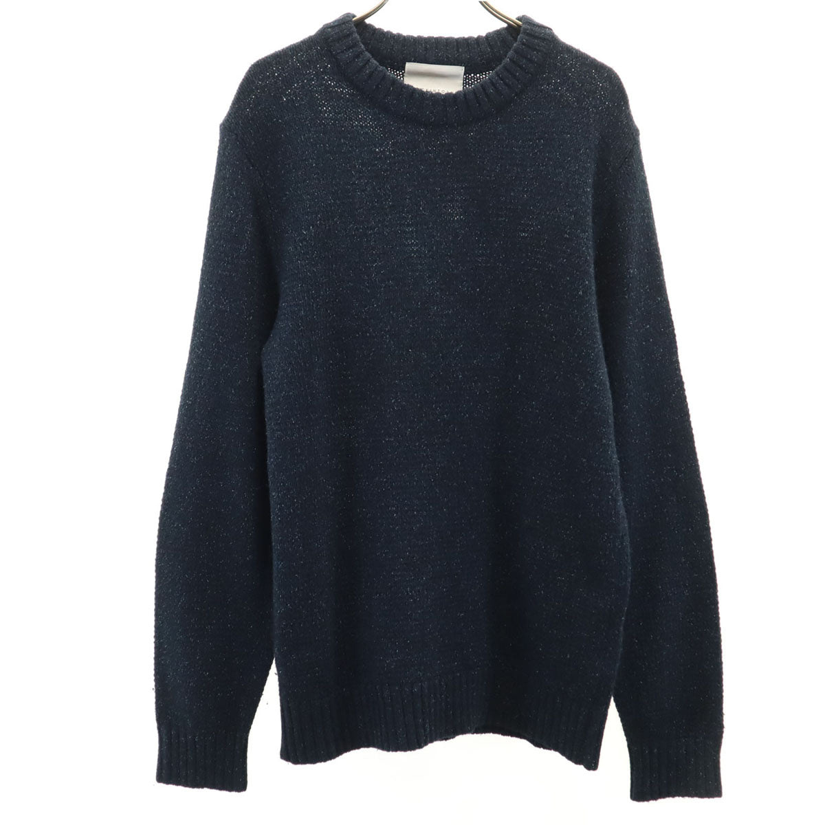 美品 MACKINTOSH PHILOSOPHY マッキントッシュフィロソフィー ウールシルクブレンド 長袖 ニット 40 ネイビー メンズ
