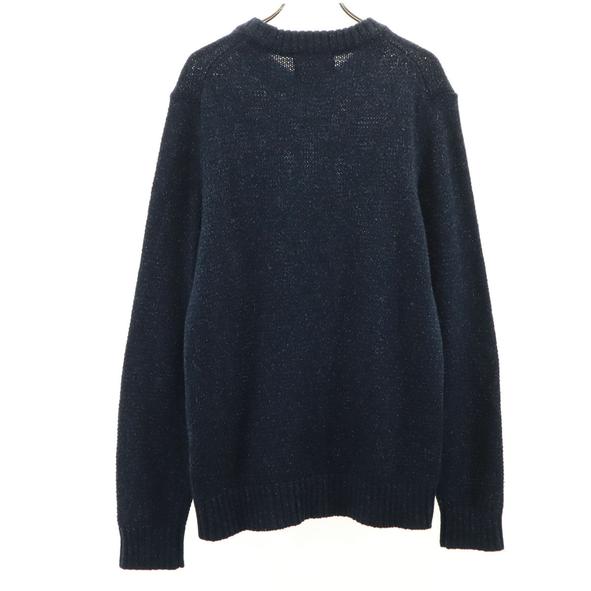 美品 MACKINTOSH PHILOSOPHY マッキントッシュフィロソフィー ウールシルクブレンド 長袖 ニット 40 ネイビー メンズ