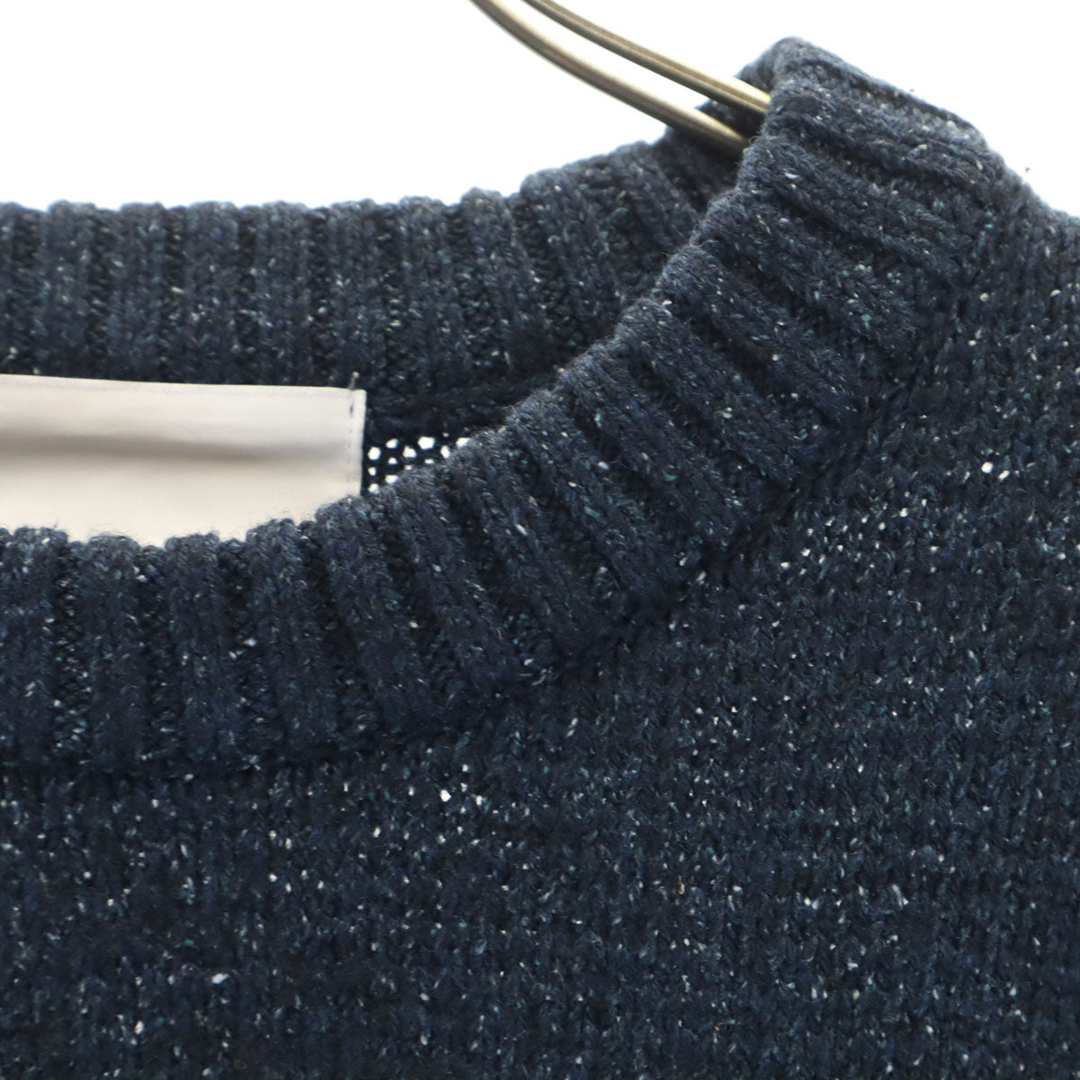 美品 MACKINTOSH PHILOSOPHY マッキントッシュフィロソフィー ウールシルクブレンド 長袖 ニット 40 ネイビー メンズ