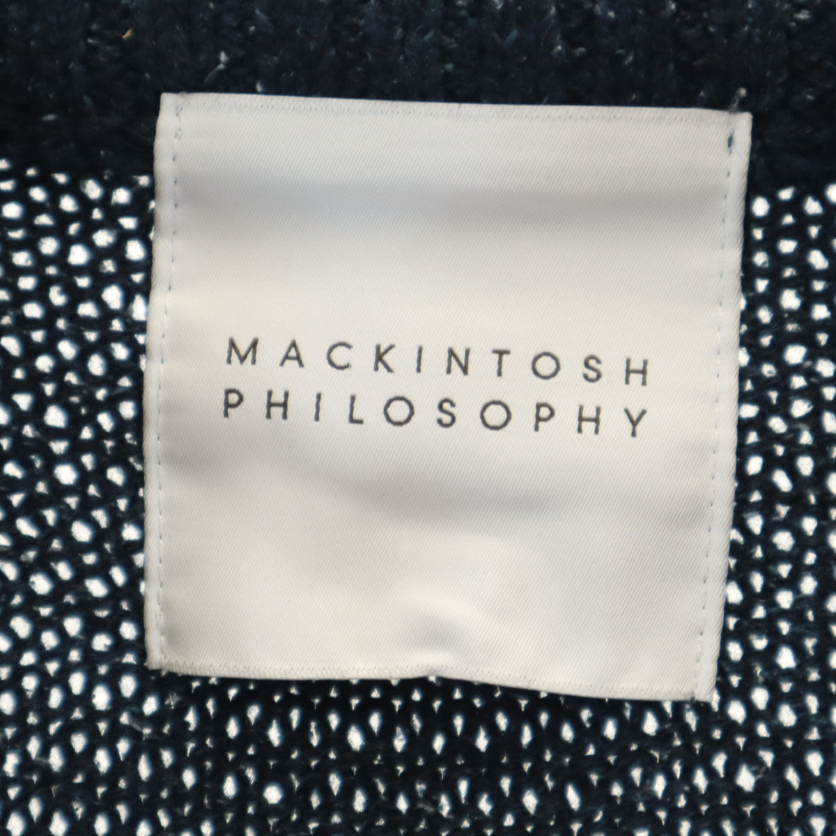 美品 MACKINTOSH PHILOSOPHY マッキントッシュフィロソフィー ウールシルクブレンド 長袖 ニット 40 ネイビー メンズ