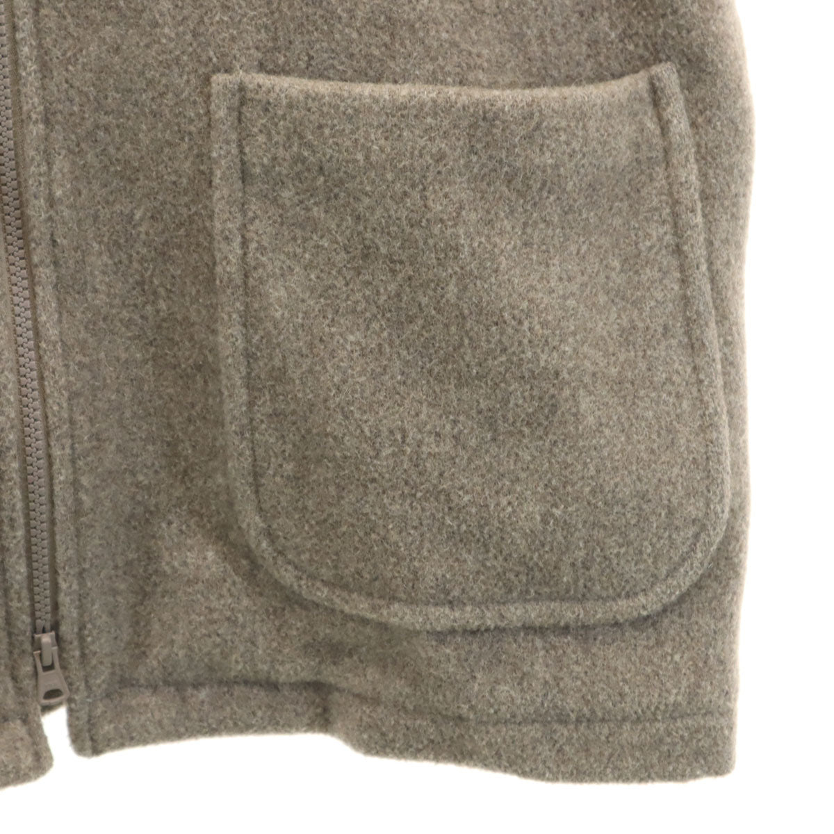 美品 Danton ダントン 日本製 ライトパイル ウールモッサ フードジャケット 36 アッシュブラウン レディース