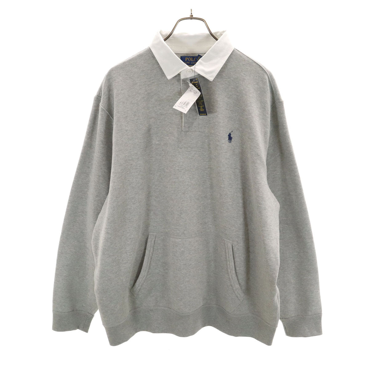未使用 POLO RALPH LAUREN ポロラルフローレン 長袖 ポロシャツ XL グレー 裏起毛 メンズ