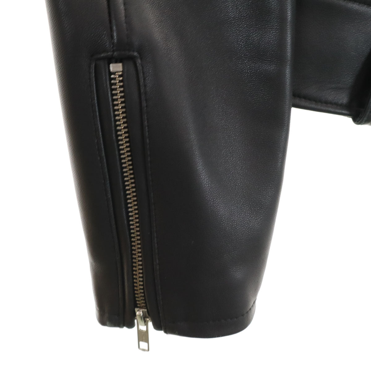 URBAN RESEARCH SONNY LABEL アーバンリサーチ サニーレーベル 羊革レザー ダブルライダースジャケット 38 ブラック レディース