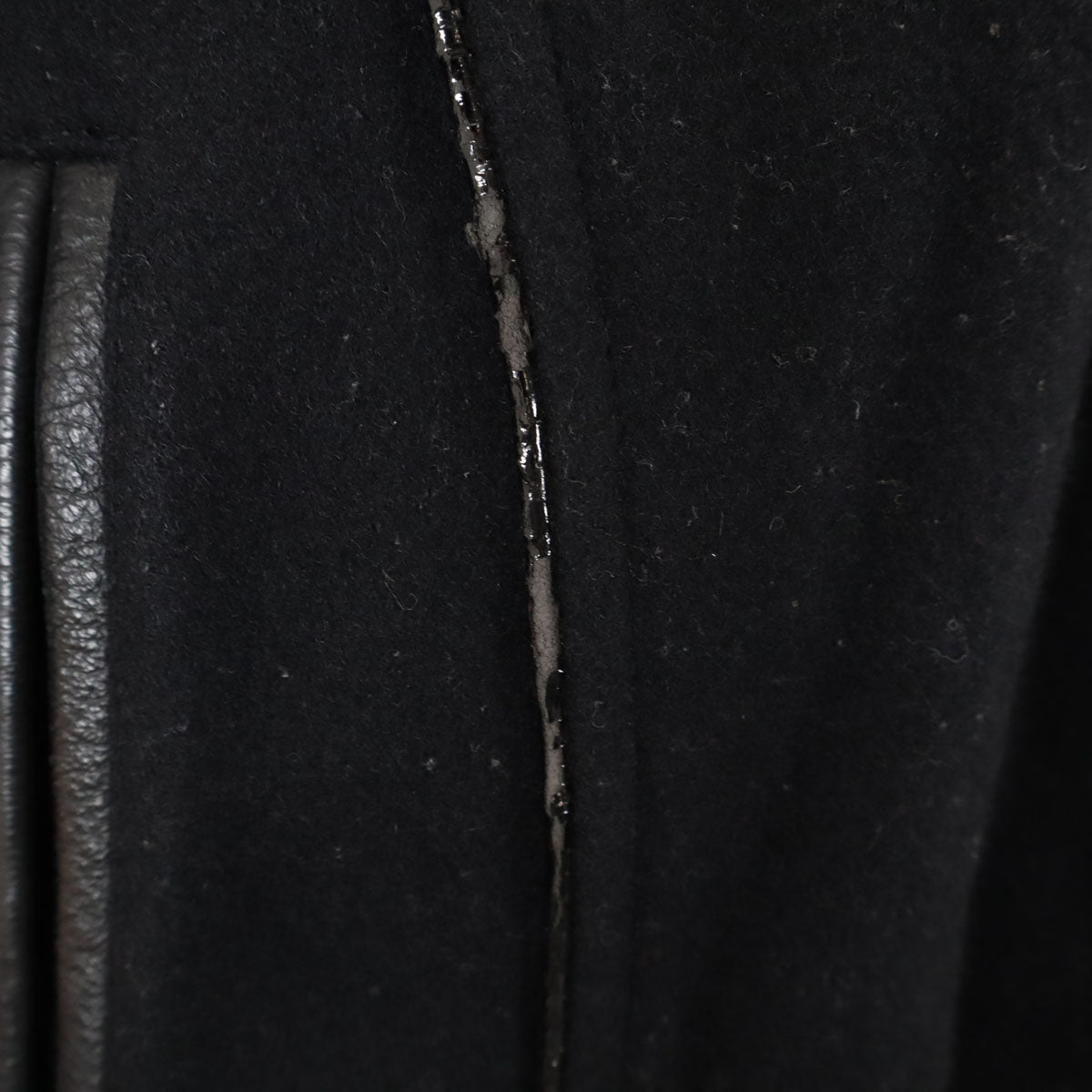 FAT エフエイティー アームレザー切替 スタジャン FAT ブラック メンズ