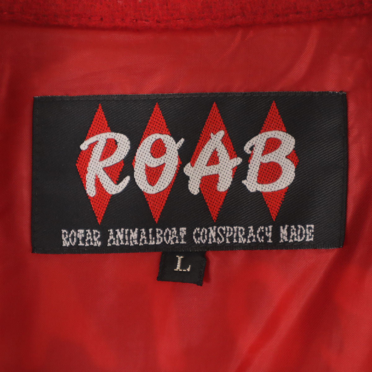 ROTAR ローター 日本製 ウールブレンド バッグ 輪入道 刺繍 ウールジャケット L レッド メンズ