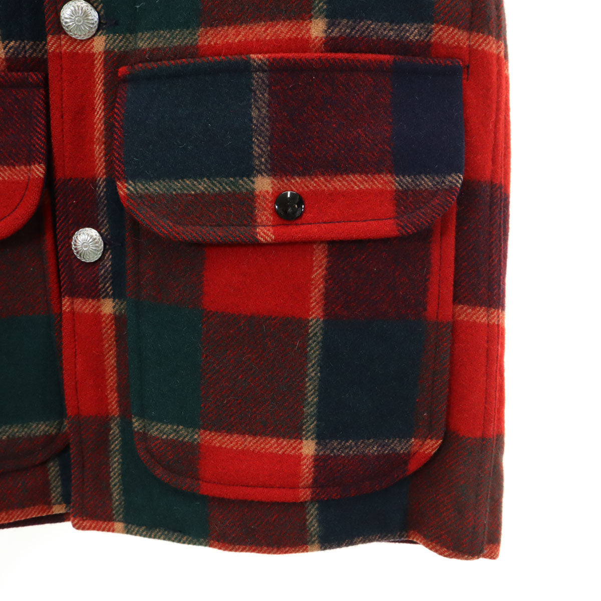 PENDLETON ペンドルトン 70s USA製 ヴィンテージ チェック柄 ウールジャケット S レッド系 メンズ