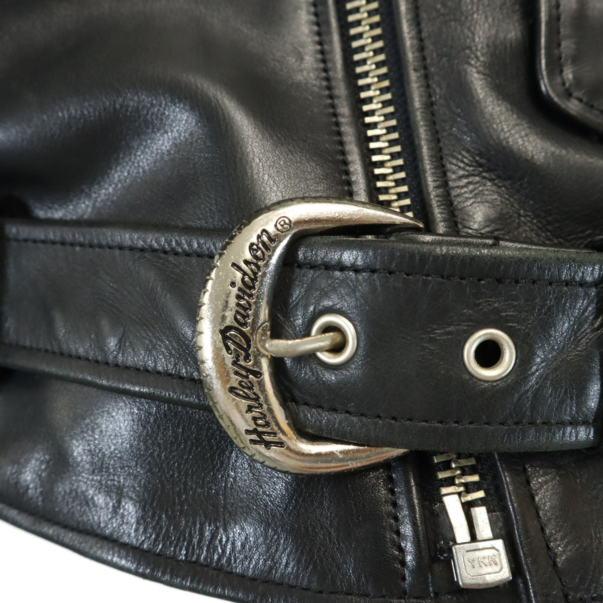 HARLEY DAVIDSON ハーレーダビッドソン 90s オールド レザー ダブルライダースジャケット M ブラック メンズ