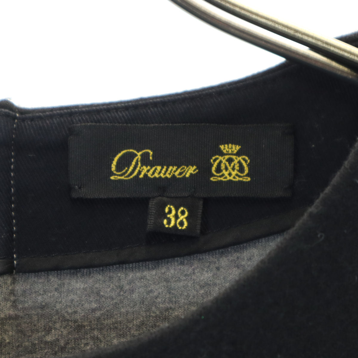 Drawer ドゥロワー 日本製 長袖 バックジップ ウール カットソー 38 ブラック トップス プルオーバー レディース