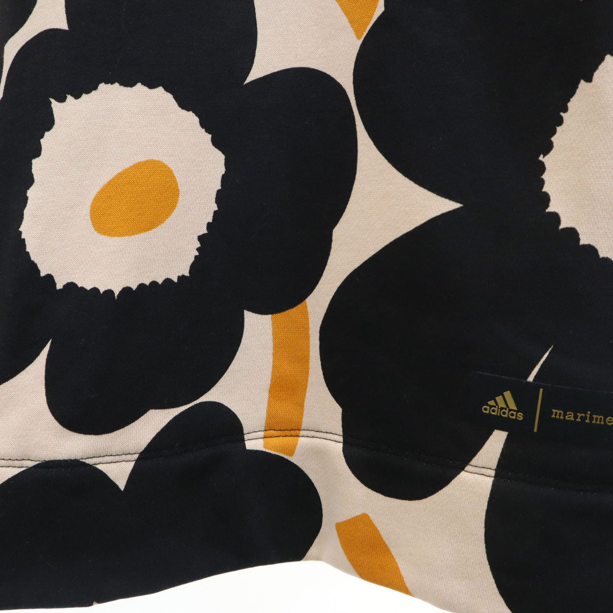 adidas アディダス marimekko マリメッコ コラボ 花柄 長袖 スウェット ワンピース M ペールオレンジ レディース
