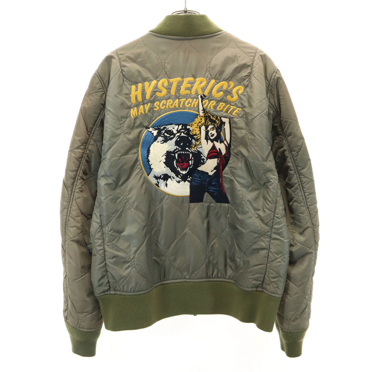 HYSTERIC GLAMOUR ヒステリックグラマー 日本製 ワッペン キルティング ブルゾン M カーキ系 メンズ