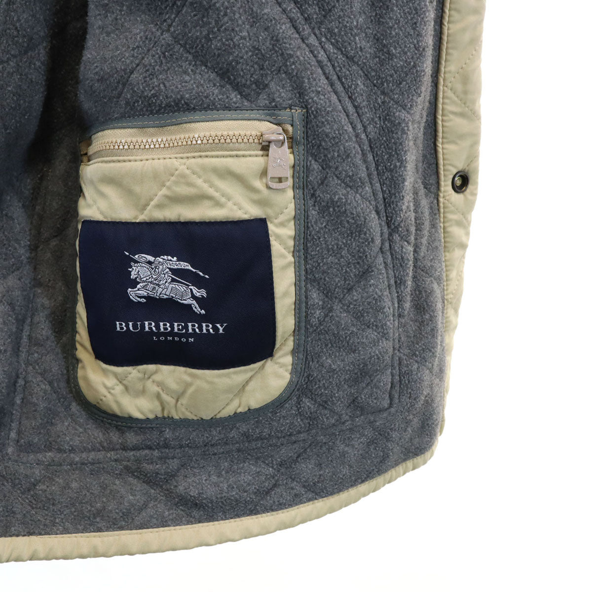 BURBERRY LONDON バーバリーロンドン スペイン製 キルティングジャケット L ベージュ メンズ