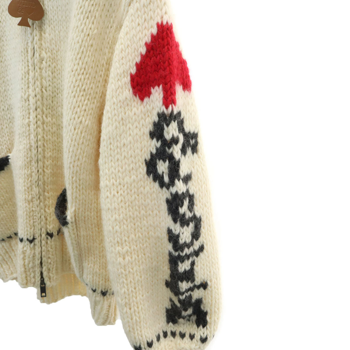 WIND AND SEA ウィンダンシー ウール100% カウチンジャケット M ホワイト セーター メンズ