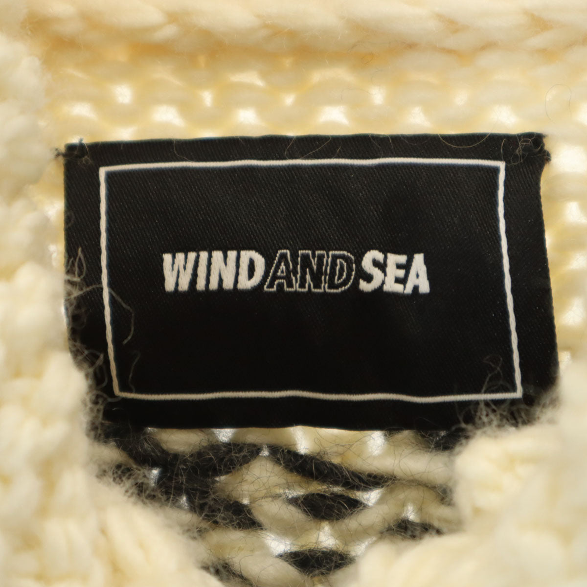 WIND AND SEA ウィンダンシー ウール100% カウチンジャケット M ホワイト セーター メンズ