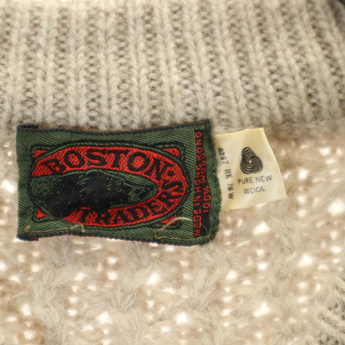 BOSTON TRADERS ボストントレーダーズ 90s ウール100% オールド 長袖 セーター ベージュ ニット メンズ