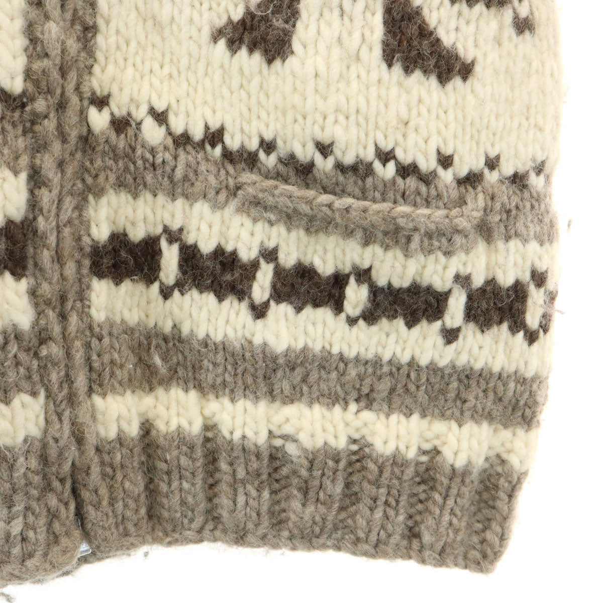 Ca Dumaus 80s 90s カナダ製 ウール100% オールド イーグル カウチンジャケット ベージュ系 セーター メンズ