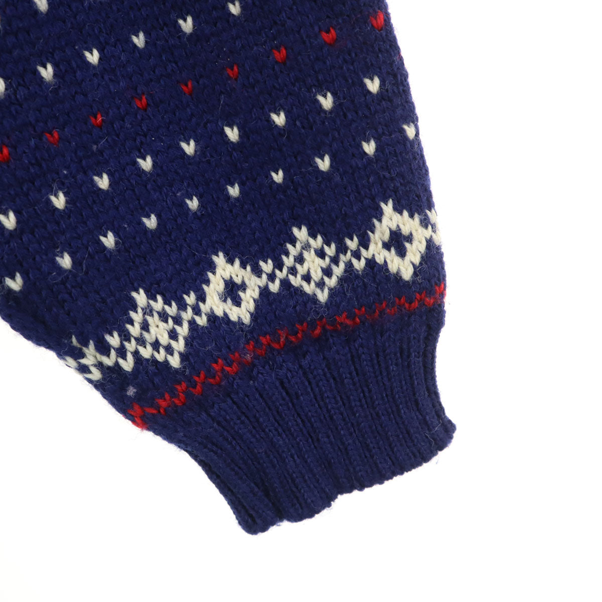 VOSS ヴォス 80s ノルウェー製 ウール100% ヴィンテージ ノルディック ニット カーディガン M ネイビー系 チロルカーデ メンズ