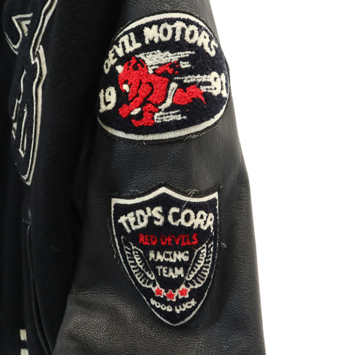 Ted Company テッドカンパニー テッドマン ウールブレンド スタジャン 42 ブラック レザー切替 メンズ