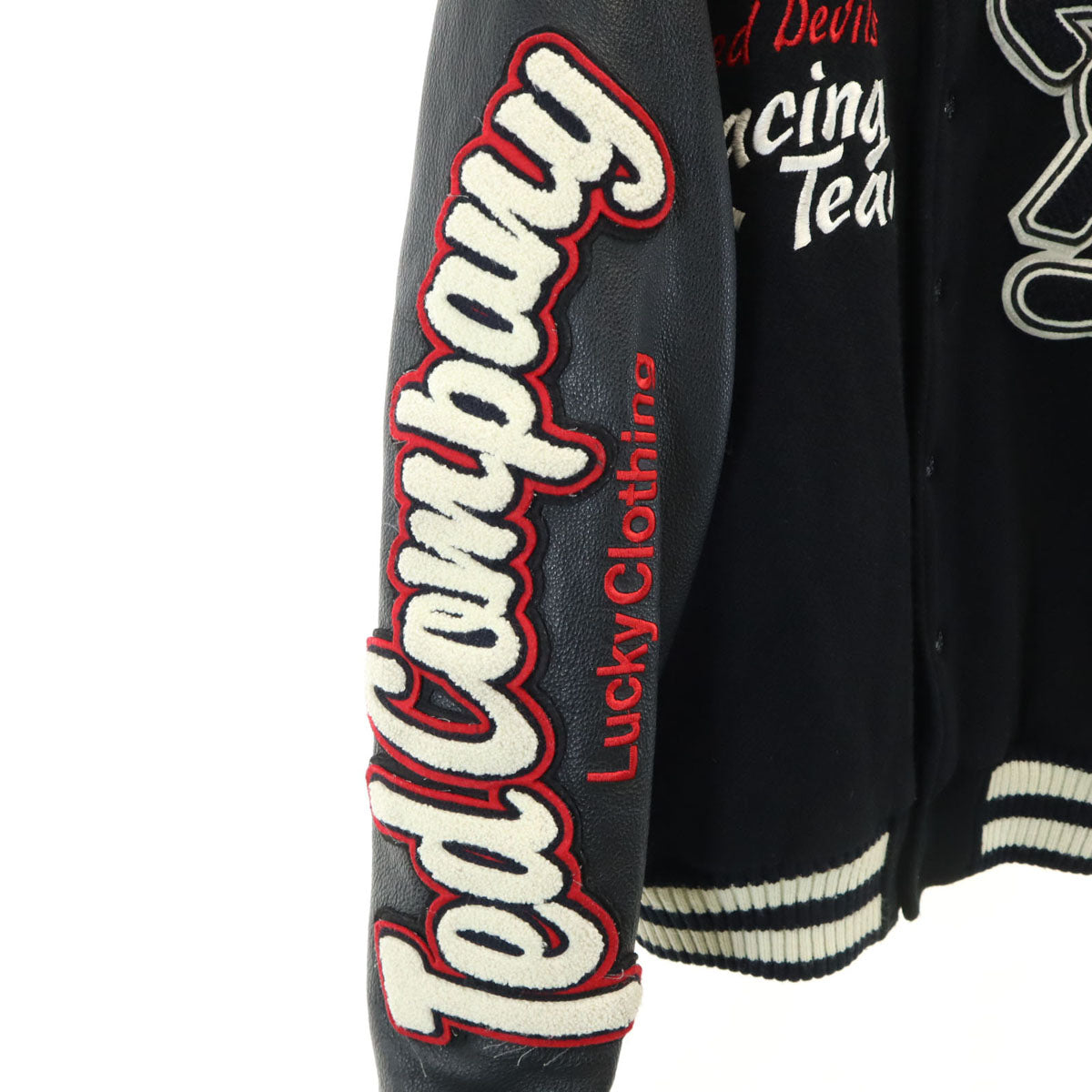 Ted Company テッドカンパニー テッドマン ウールブレンド スタジャン 42 ブラック レザー切替 メンズ