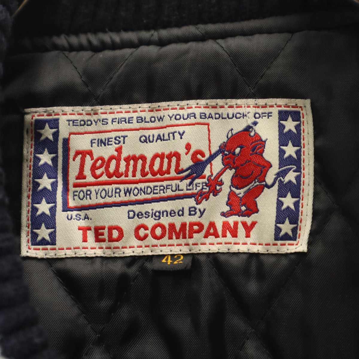 Ted Company テッドカンパニー テッドマン ウールブレンド スタジャン 42 ブラック レザー切替 メンズ
