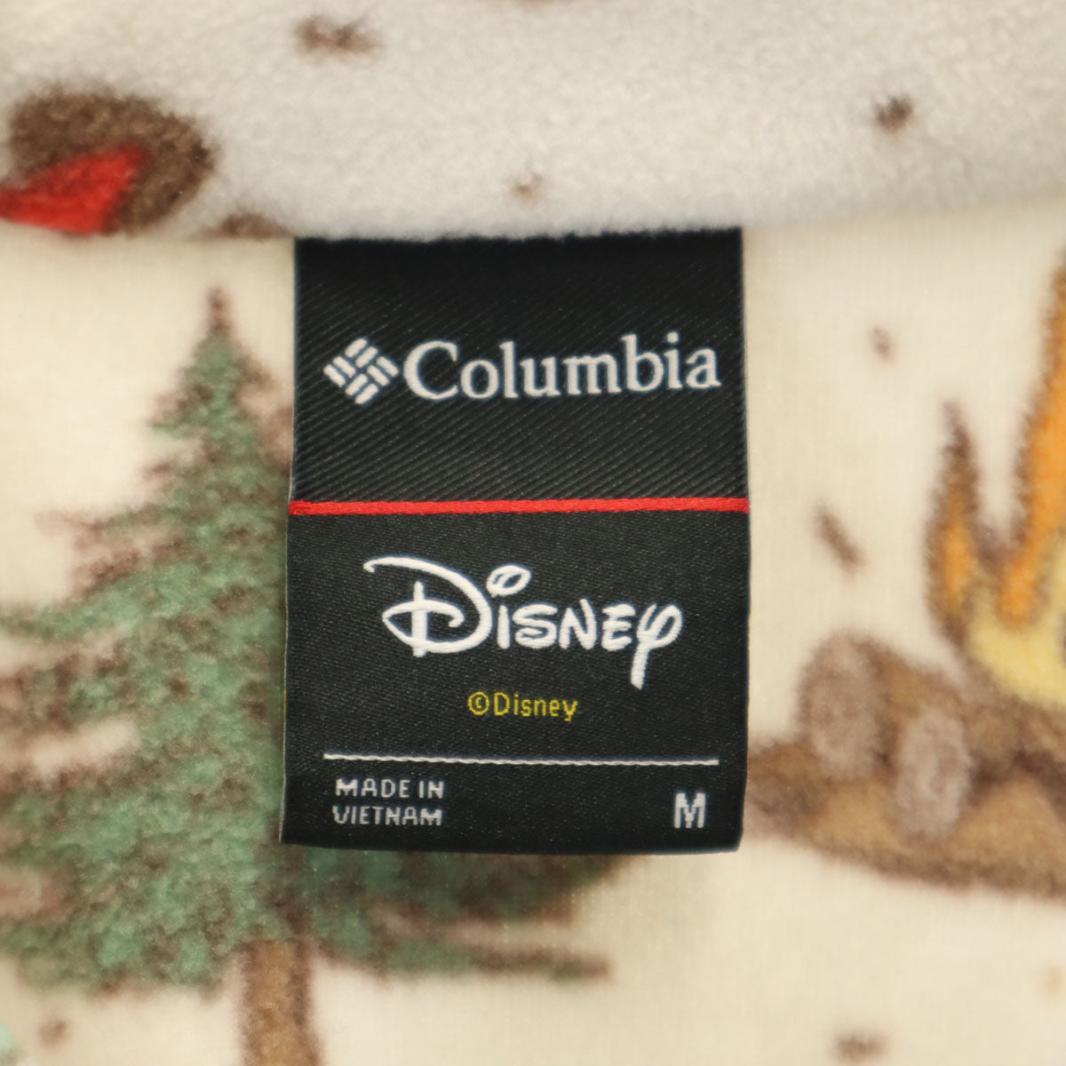Columbia コロンビア DISNEY ディズニー コラボ ミッキーフレンズ 総柄 フリースジャケット M オフホワイト プルオーバー アウトドア メンズ