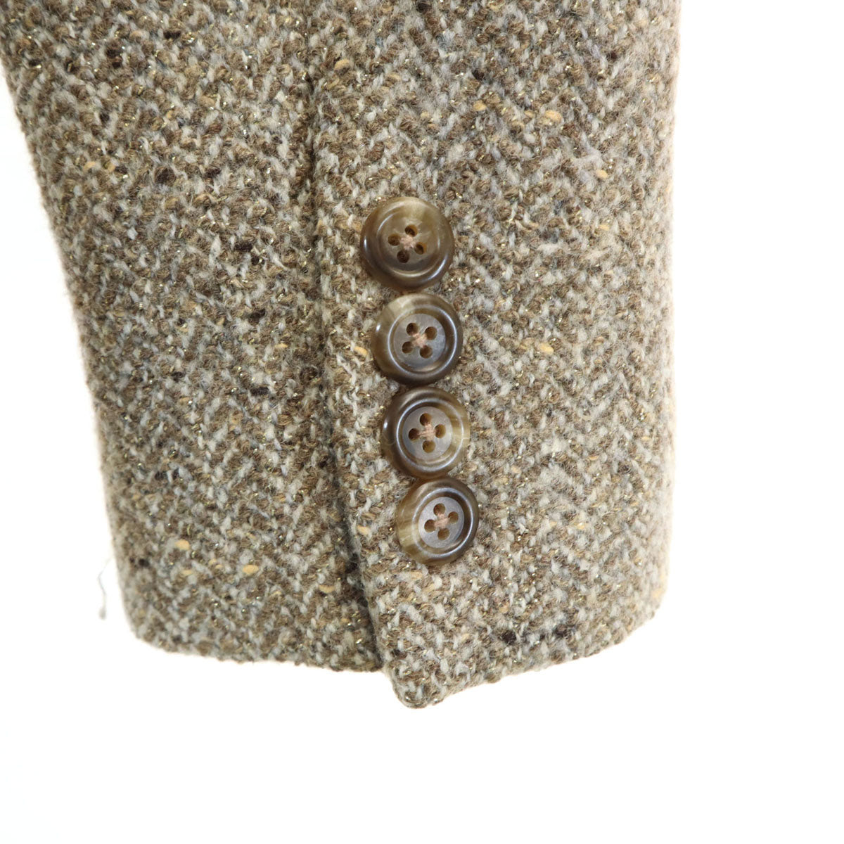 RALPH LAUREN ラルフローレン USA製 ウールブレンド ジャケット 4 ベージュ ラメ入り レディース