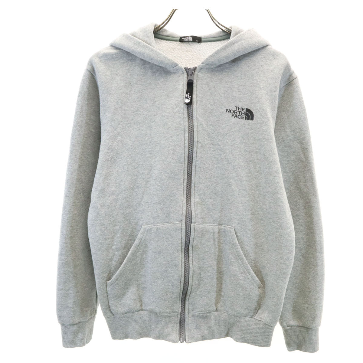 THE NORTH FACE ノースフェイス 長袖 スウェット ジップパーカー 150 グレー 裏起毛 アウトドア NTJ62181Z キッズ
