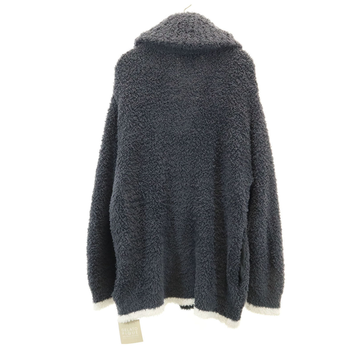 未使用 gelato pique ジェラートピケ 長袖 さがらショール カーディガン ルームウェア M-L グレー ふわモコ タグ付き メンズ