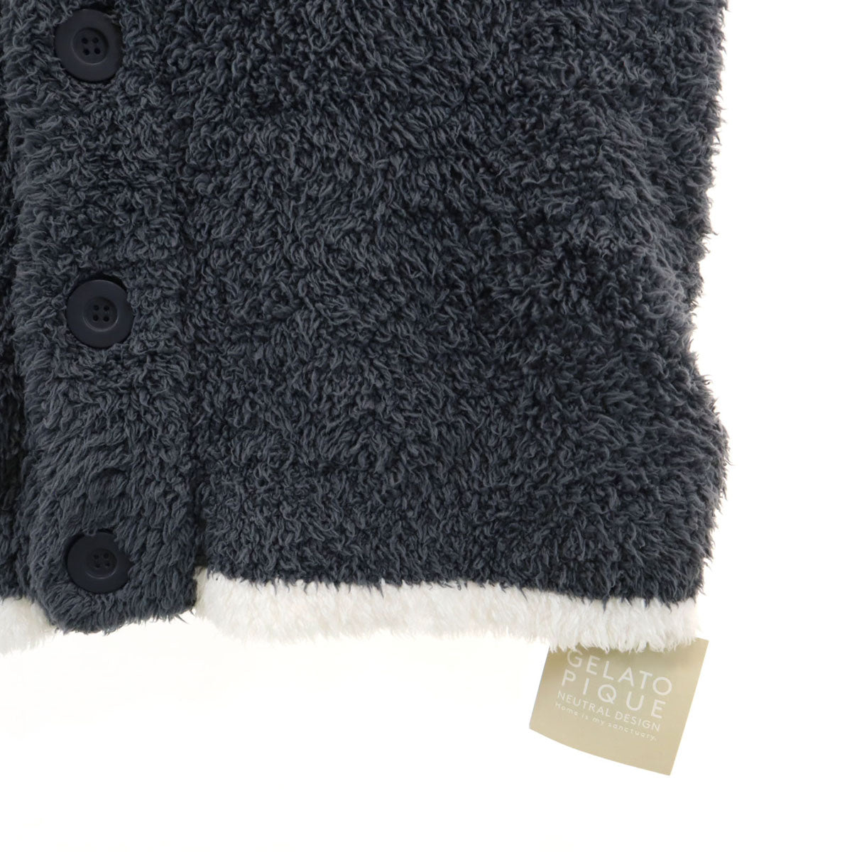 未使用 gelato pique ジェラートピケ 長袖 さがらショール カーディガン ルームウェア M-L グレー ふわモコ タグ付き メンズ