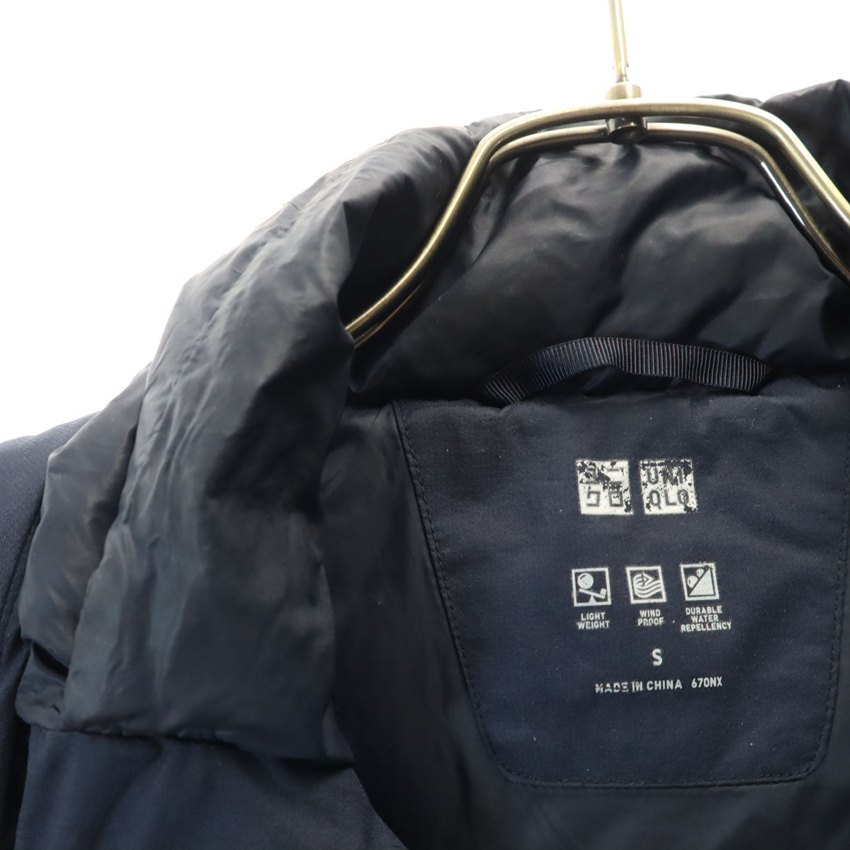 UNIQLO ユニクロ シームレス ダウンジャケット S ネイビー メンズ