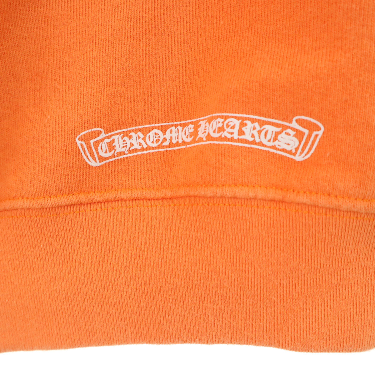 CHROME HEARTS クロムハーツ USA製 長袖 スウェットパーカー L オレンジ メンズ