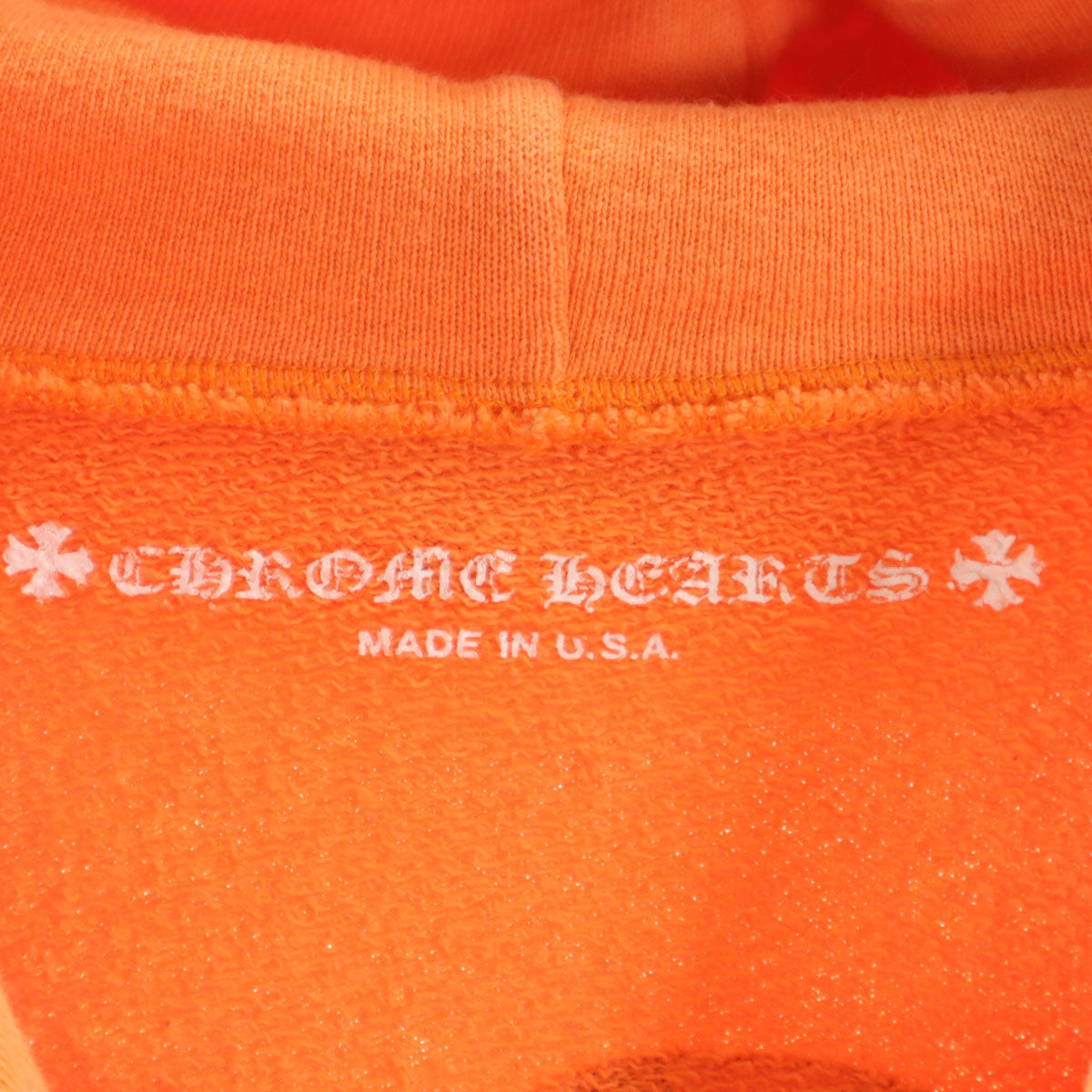 CHROME HEARTS クロムハーツ USA製 長袖 スウェットパーカー L オレンジ メンズ