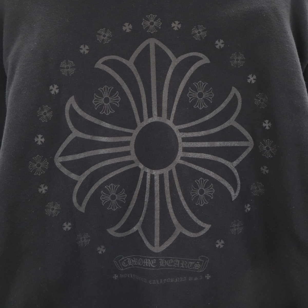 CHROME HEARTS クロムハーツ USA製 長袖 スウェット ジップパーカー M ブラック 裏起毛 メンズ