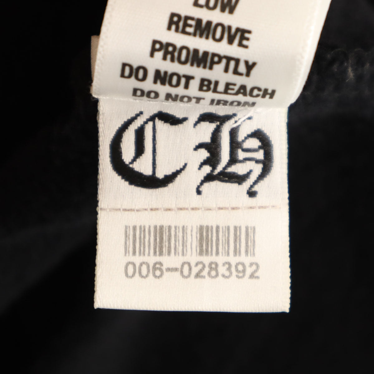 CHROME HEARTS クロムハーツ USA製 長袖 スウェット ジップパーカー M ブラック 裏起毛 メンズ