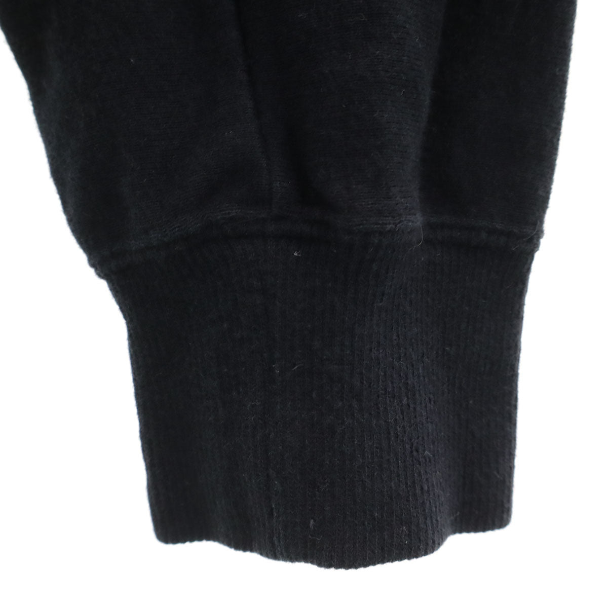 BERNHARD WILLHELM ベルンハルトウィルヘルム 日本製 長袖 縄 スウェットパーカー S ブラック プルオーバー メンズ