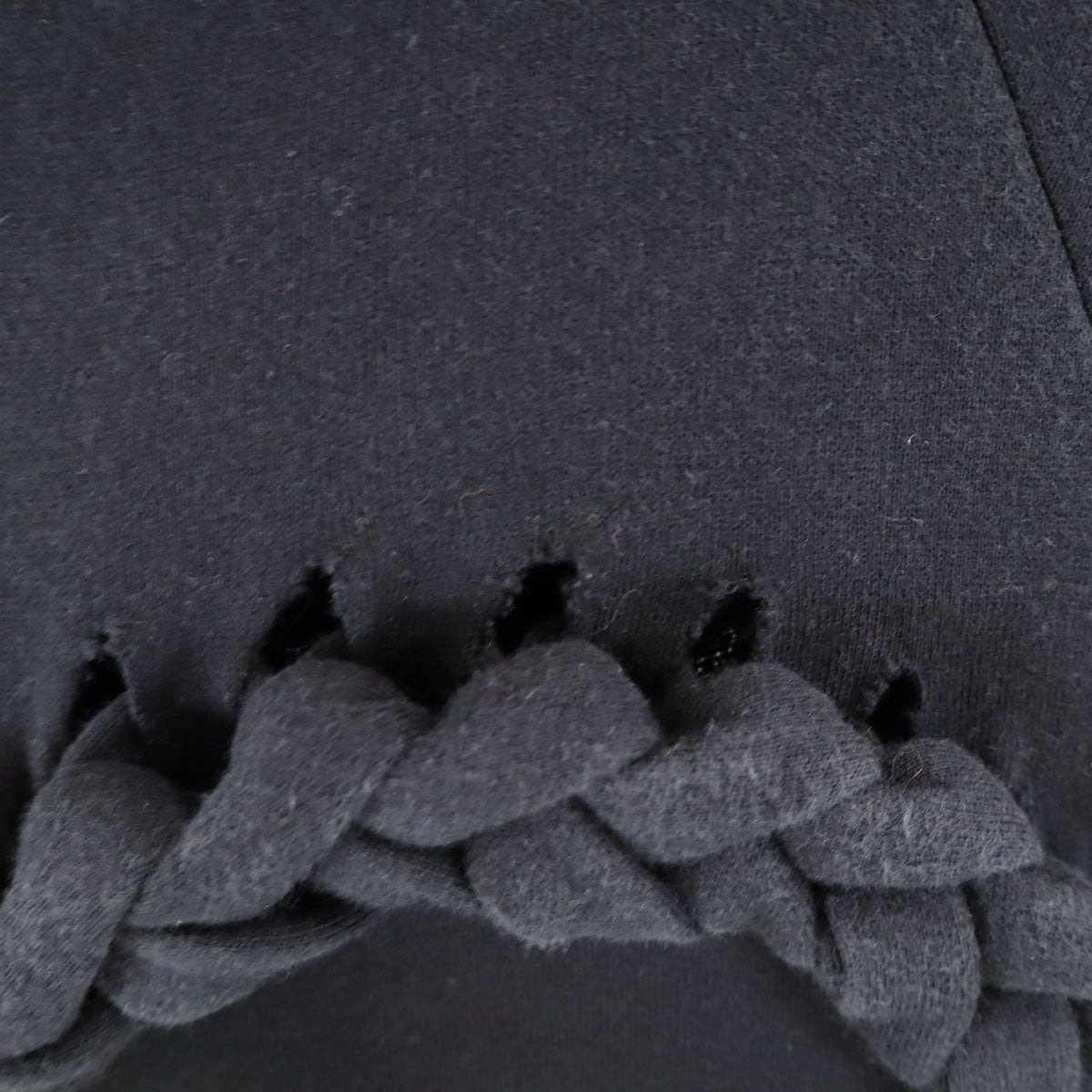 BERNHARD WILLHELM ベルンハルトウィルヘルム 日本製 長袖 縄 スウェットパーカー S ブラック プルオーバー メンズ