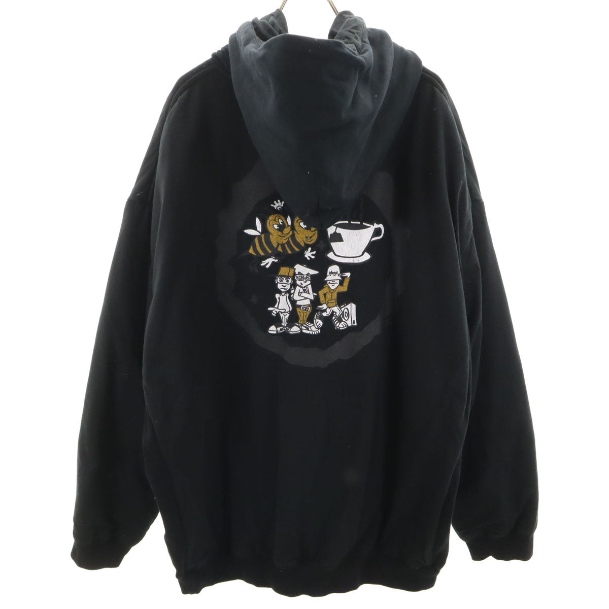 nano universe ナノユニバース 西川ダウン コラボ 長袖 ダウン スウェットパーカー L ブラック プルオーバー メンズ