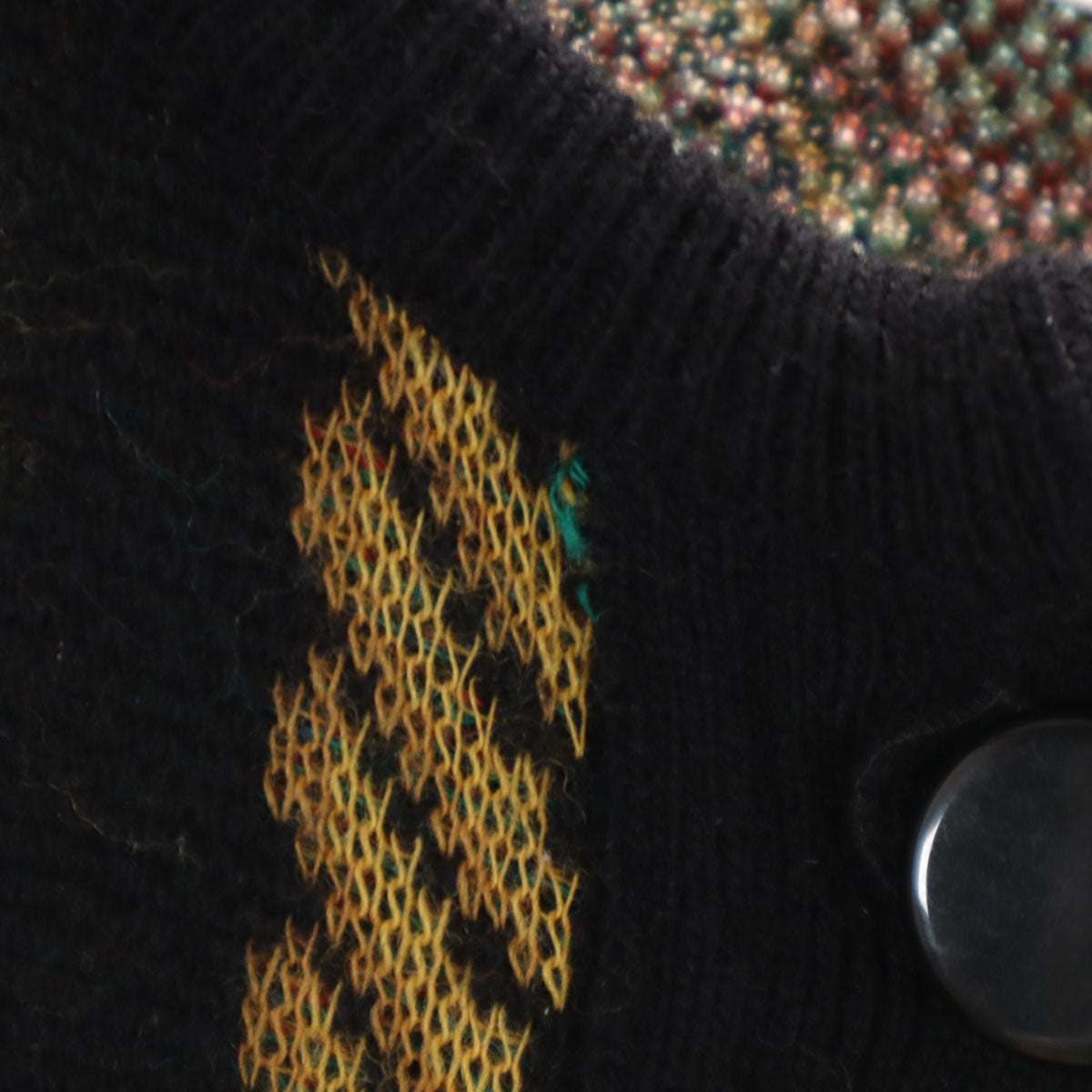 Herno ヘルノ 90s イタリア製 ウールブレンド オールド 長袖 ニットカーディガン 46 ブラック ストール付き レディース