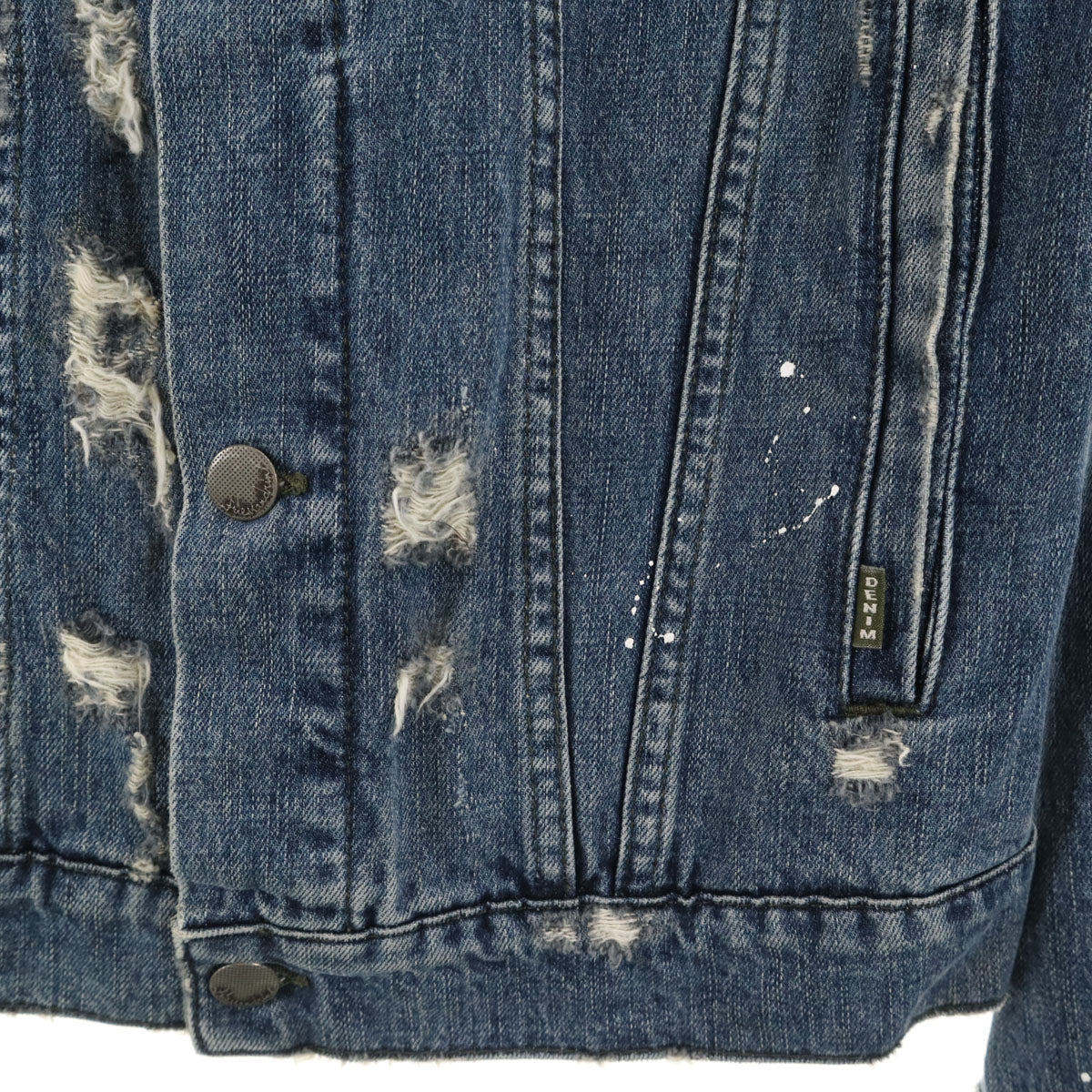 DANIELE ALESSANDRINI ダニエレ アレッサンドリー二 イタリア製 ヴィンテージ加工 デニムジャケット M ウォッシュブルー ジージャン メンズ