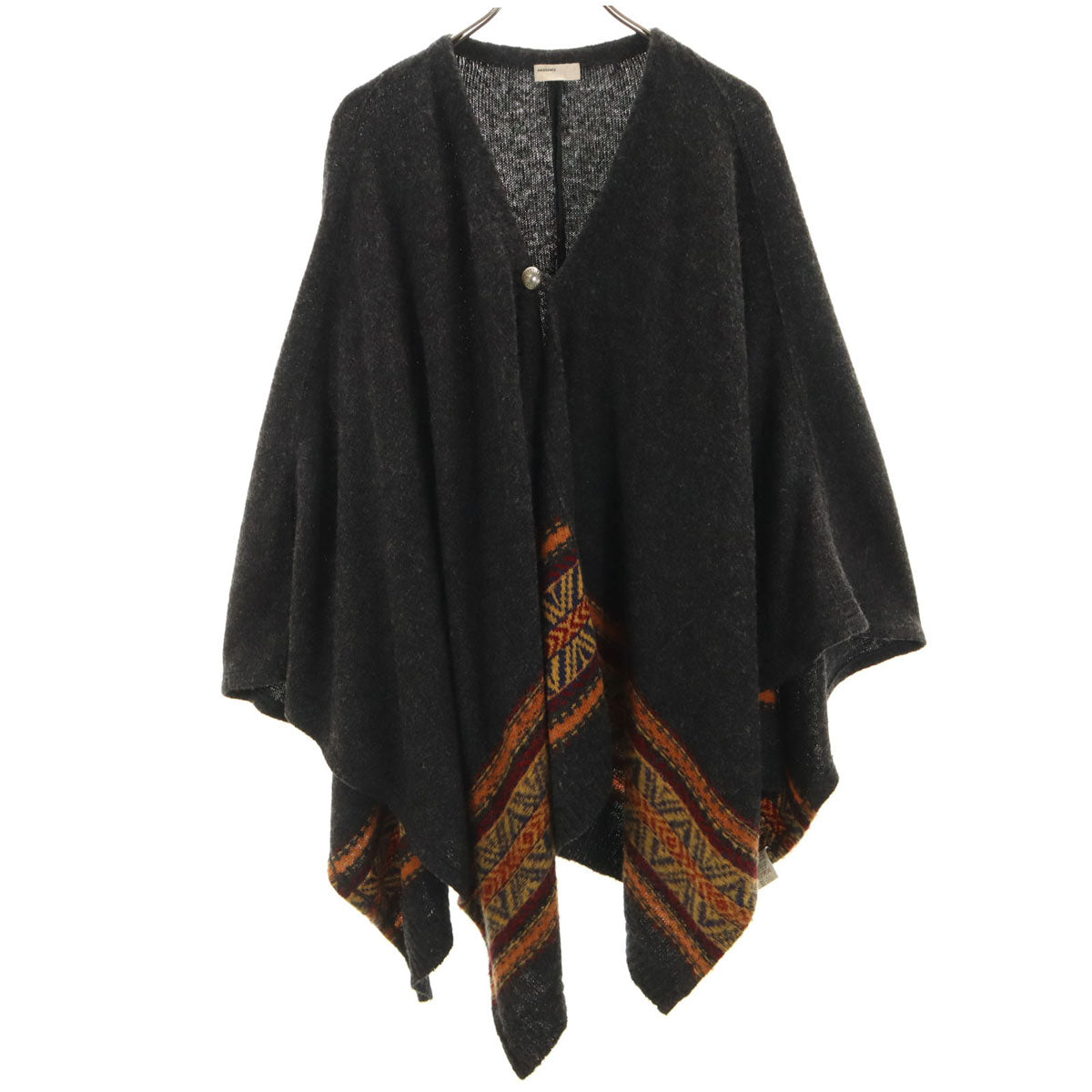 美品 NAISSANCE ネサーンス 日本製 ポンチョ チャコール ニット レディース